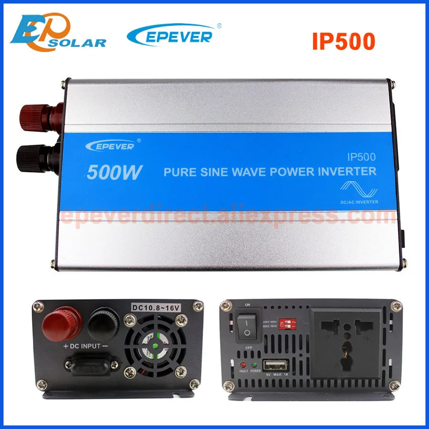 

EPEVER IPower series Inverter IP500 dc 12v 24v to ac 110v 220v Pure Sine Wave Inverter 500W DC to AC 50Hz 60Hz