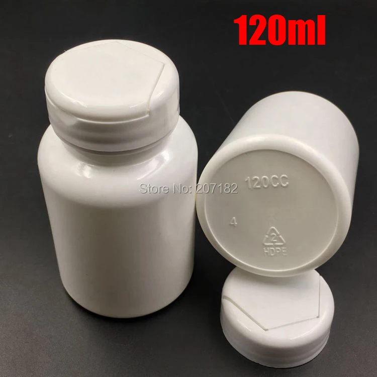 

20pcs 120ml White Color Round HDPE Pills Bottles, Plastic Bottles, Powder Containers, Capsules Bottles with Flip Caps 120cc