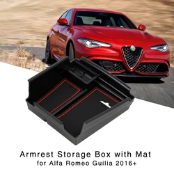 Armrest Storage Box for Alfa Romeo Giulia 2016 2017 2018 Car Interior Center Console Organizer Glove Holder Tray