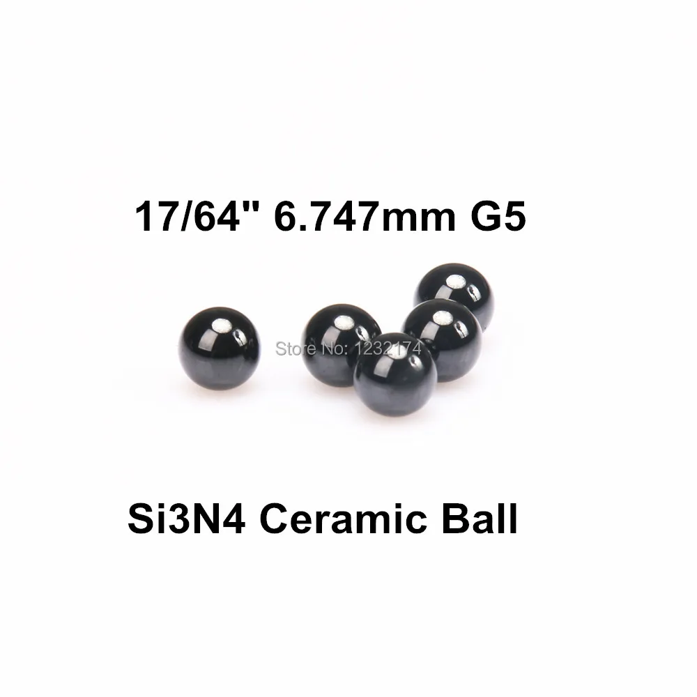 

17/64" 6.747mm Silicon Nitride Ceramic Ball G5 Si3N4 100PCS/Lot used in Bearing,Pump,Valve ball 6.747mm ceramic ball