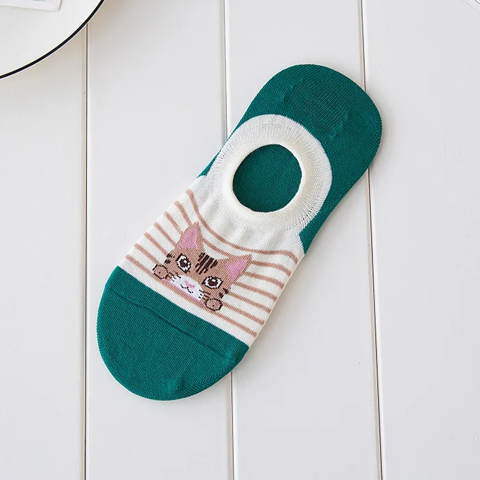 CAT Comfortable Summer Boat Socks Woman Cotton Cartoon Socks Invisible girl boy slipper casual hosiery 1pcs=2pcs WS107