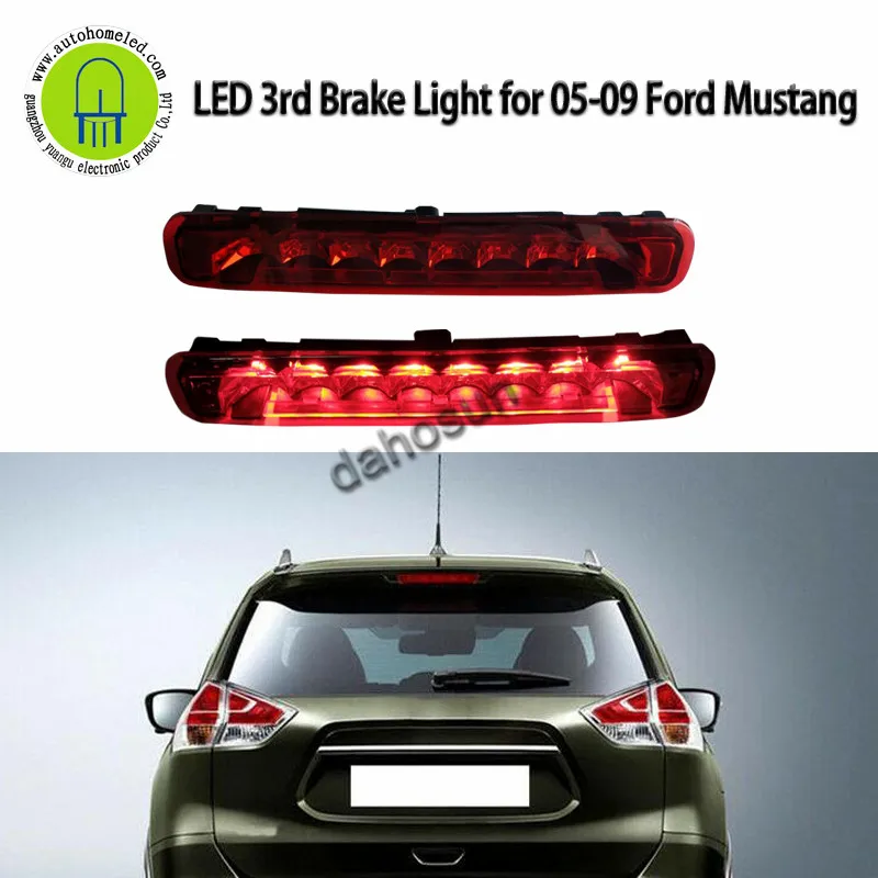 

For Ford 05-09 Mustang Red Black Clear Housing LED THIRD 3RD TAIL BRAKE LIGHT LAMP BAR