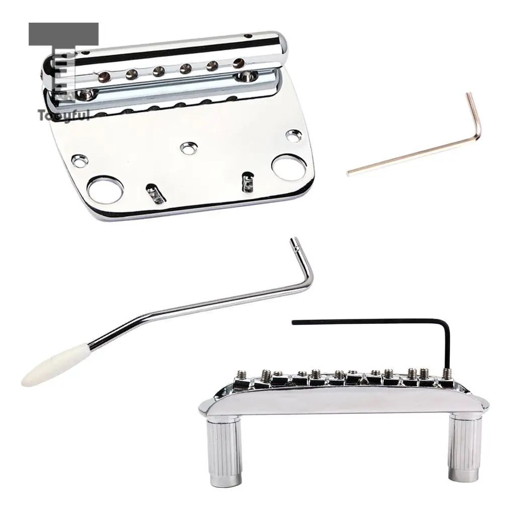 Exquisite 6 String Guitar Tremolo Bridge Tailpiece Set for Jazzmaster Musical Instrument Guitar Replacement Parts Chrome