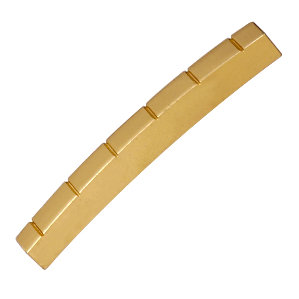 42mm Brass Curved Bottom 6 String Slotted Brass Nut for ST TL Telecaster  Electric Guitar Replacement Accessory Parts Gold