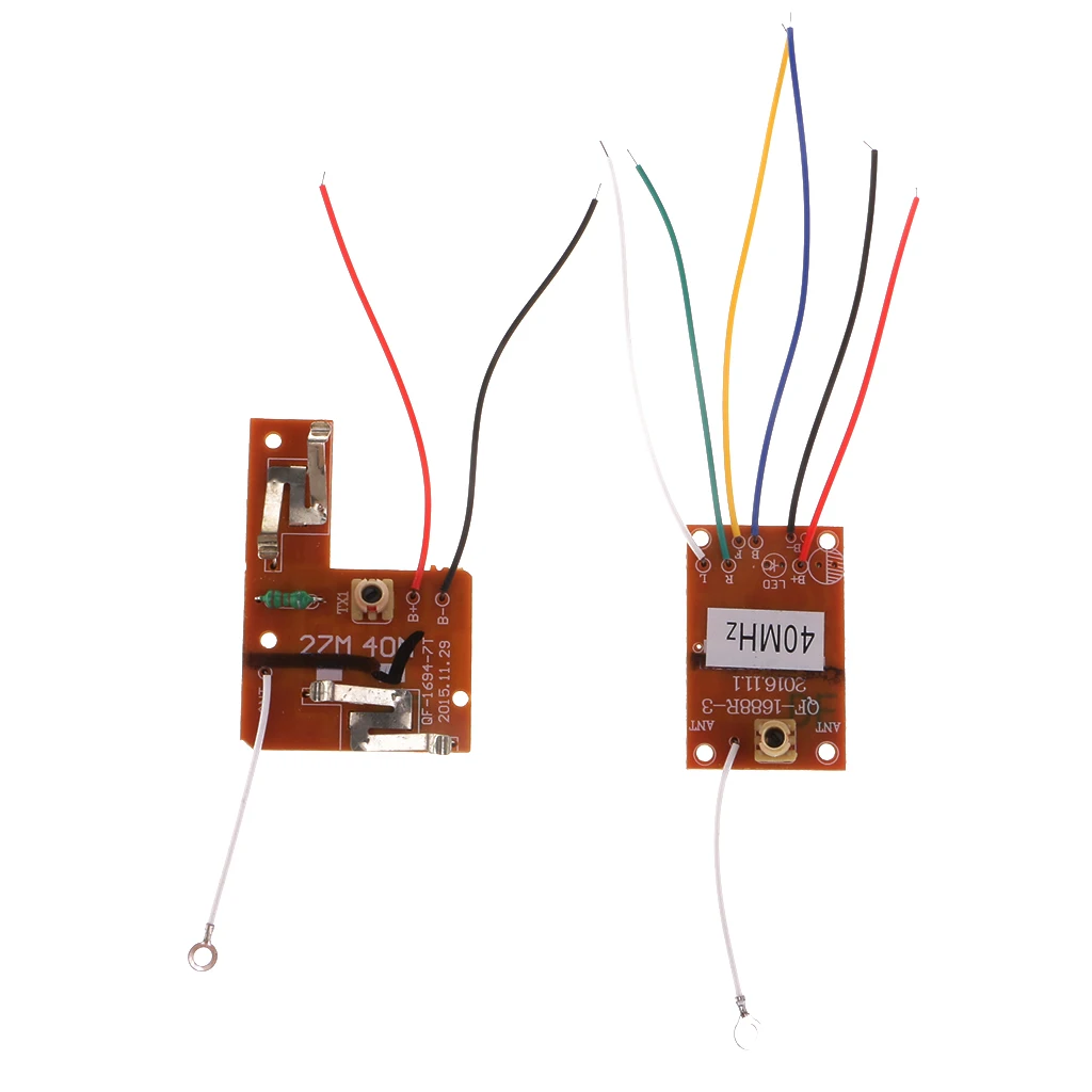 2 pezzi 4CH RC di Telecomando 40MHz Circuito PCB Scheda del Trasmettitore e Ricevitore Scheda di Sistema Radio per Auto RC parti di ricambio