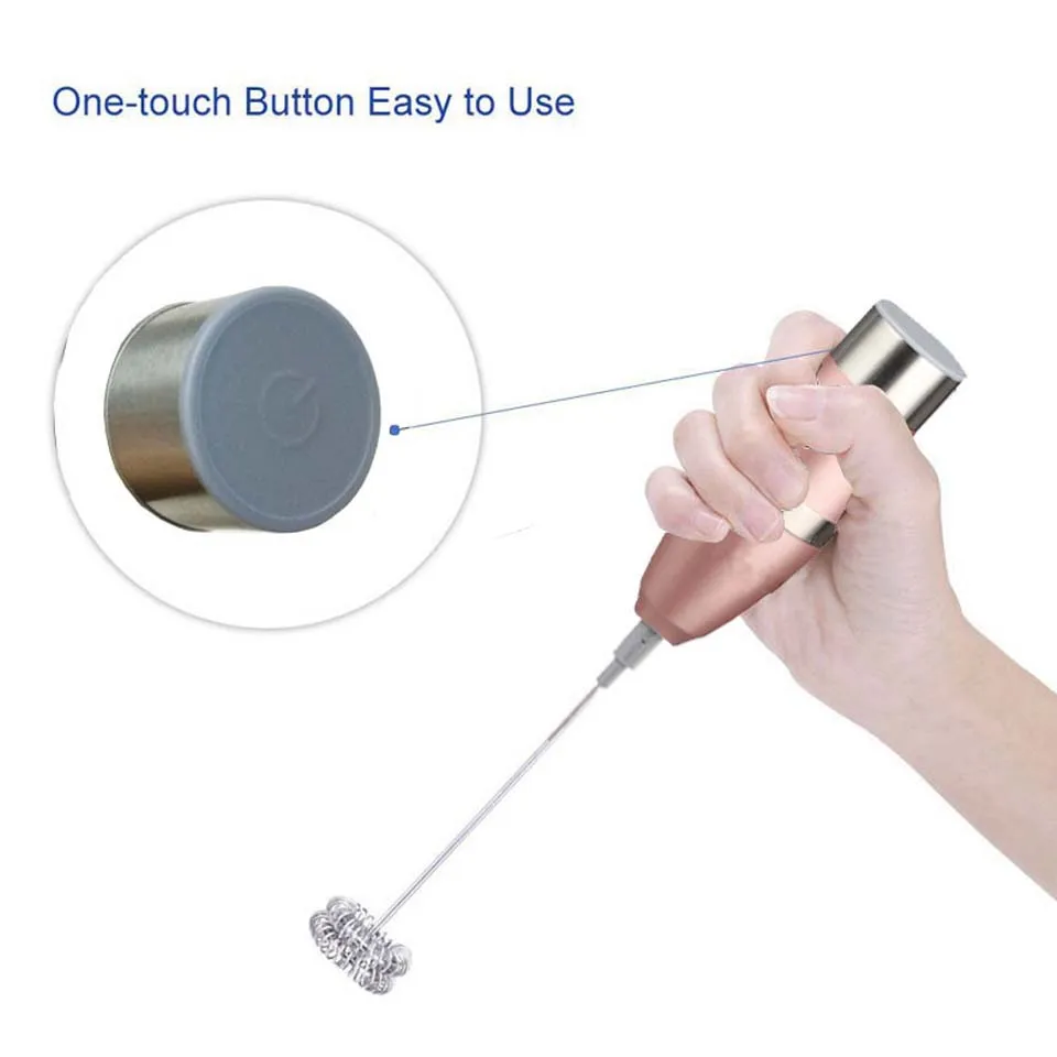 เครื่องผสมตีกาแฟสำหรับเครื่องดื่มนมเครื่องตีฟอง pengocok telur listrik เครื่องตีด้ามจับขนาดเล็กเครื่องมือทำอาหารในครัวใช้ได้จริงพร้อมที่ยึด