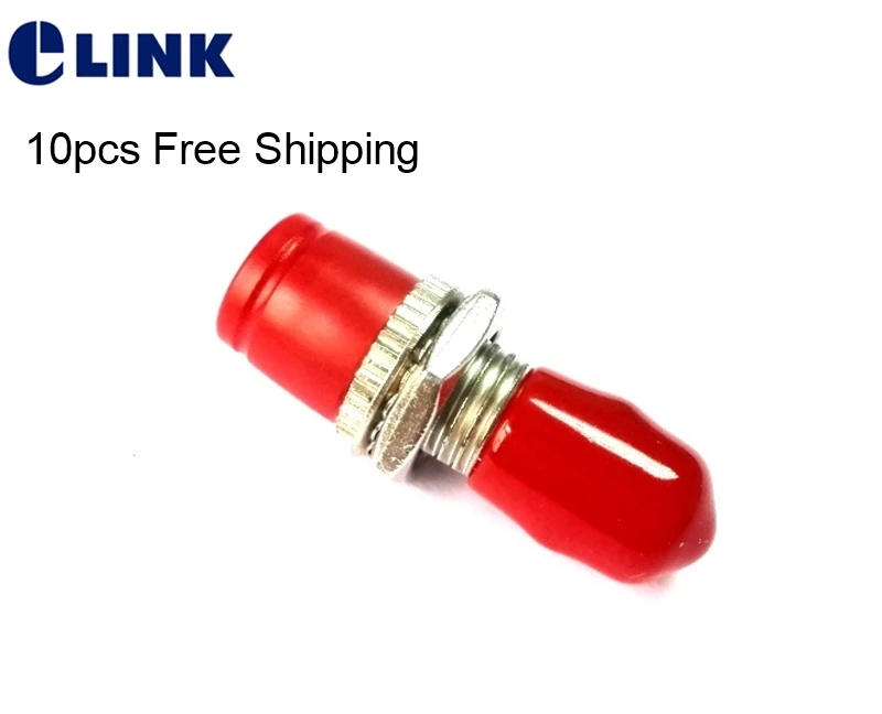 

hybrid adapter 10pcs FC-ST D type fiber optic connector female to female metal ST-FC yellow red factory free Shipping ELINK