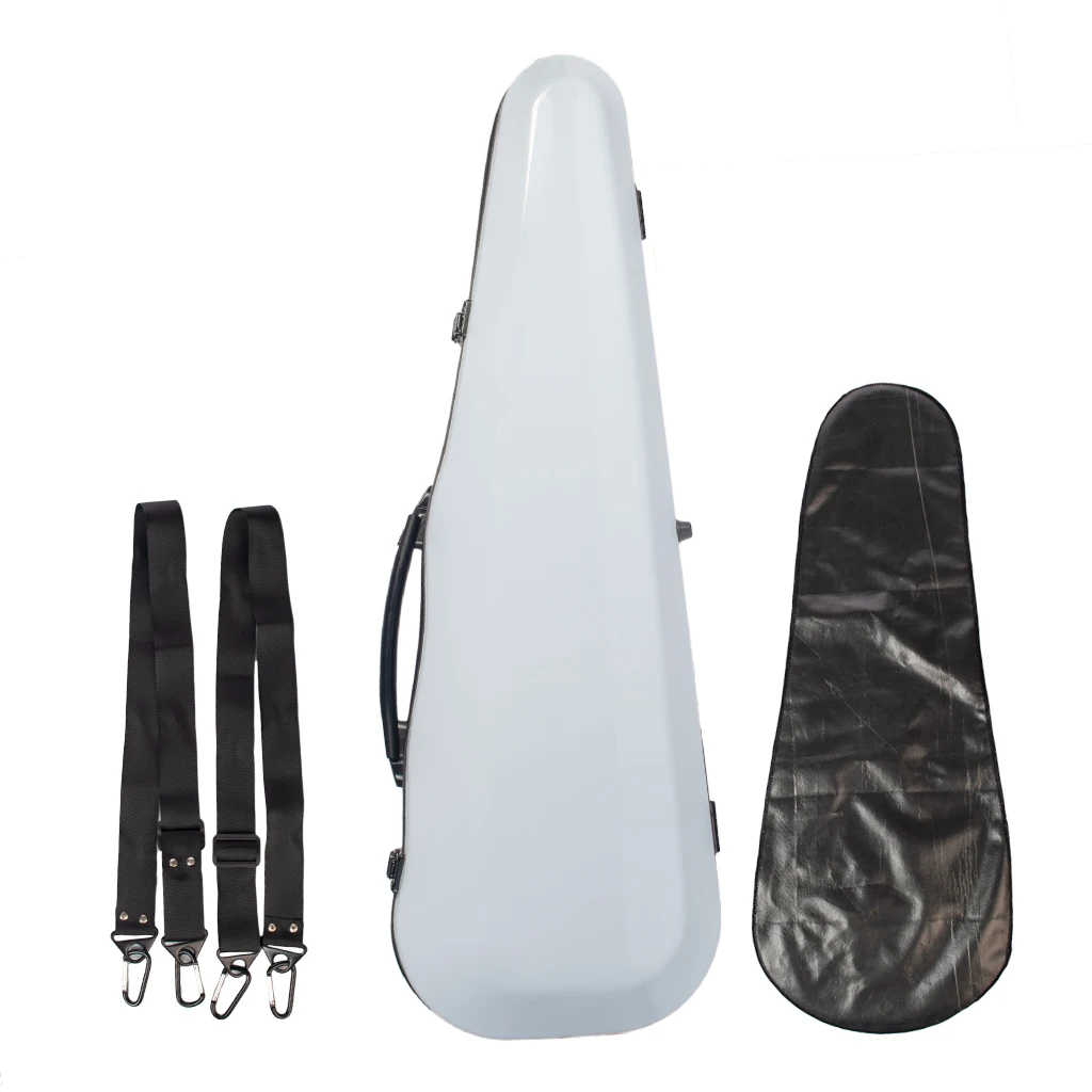 Violin Case White 4/4 With Hygrometer Glass Fiber For    Hard 