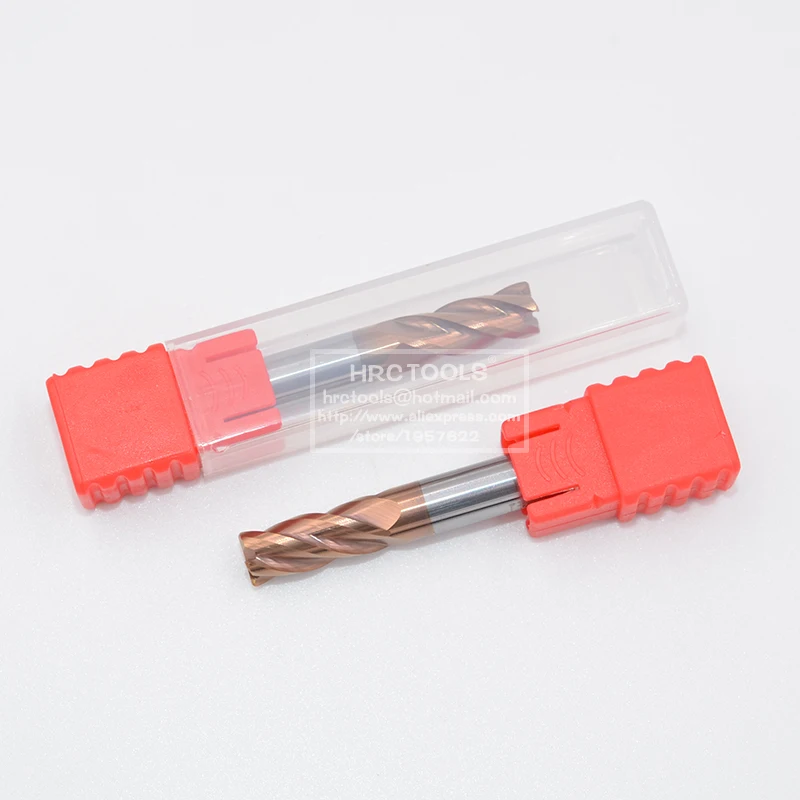 2 pçs hrc55 carboneto sólido de tungstênio cnc nariz canto raio endmill r0.2 r0.5 r1.0 longo pescoço curto flauta bola nariz fresa