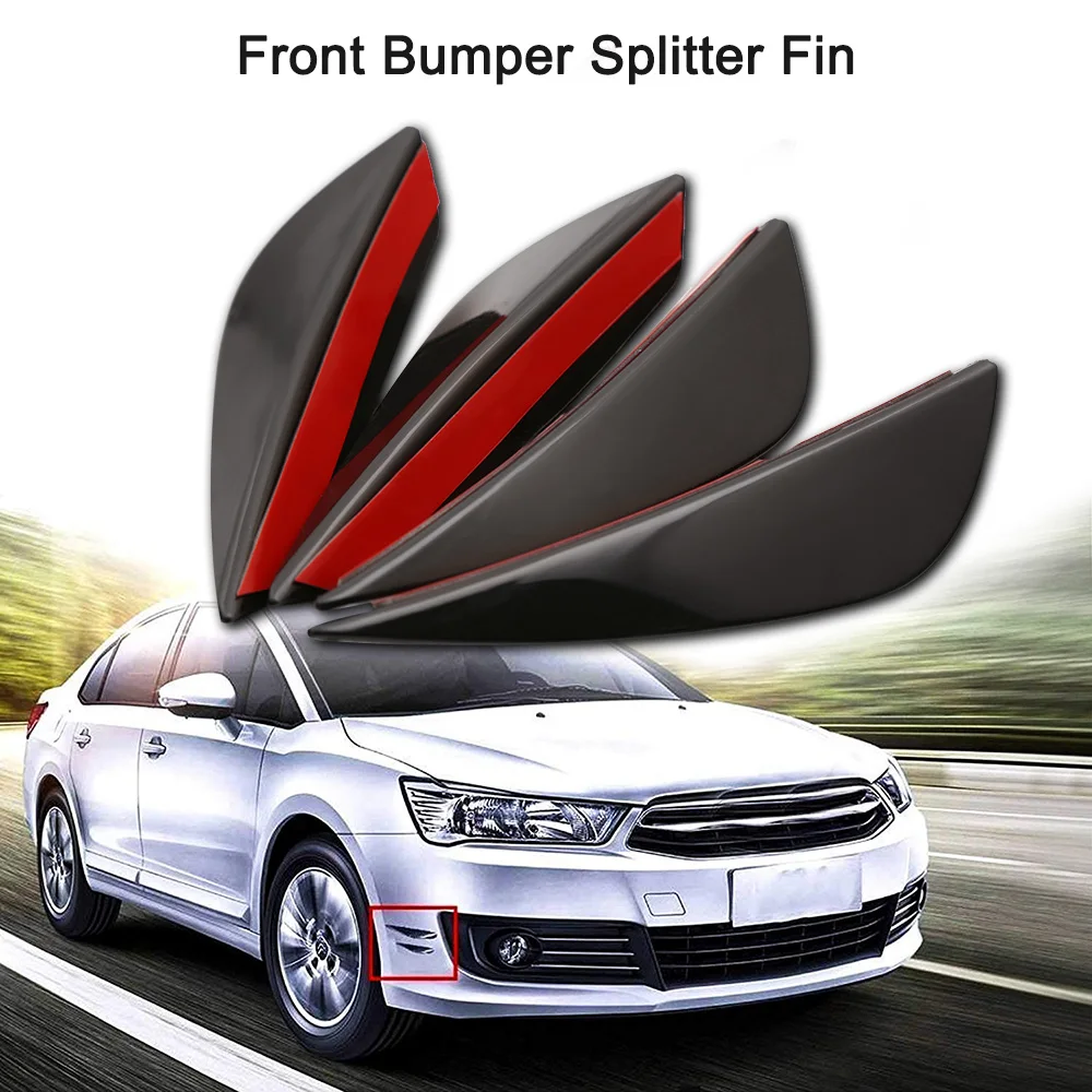 Car Accessories 4Pcs/set Front Bumper Lip Splitter Fin Auto Body Kit Valence Chin Accessory For Toyota Honda Chevy BMW