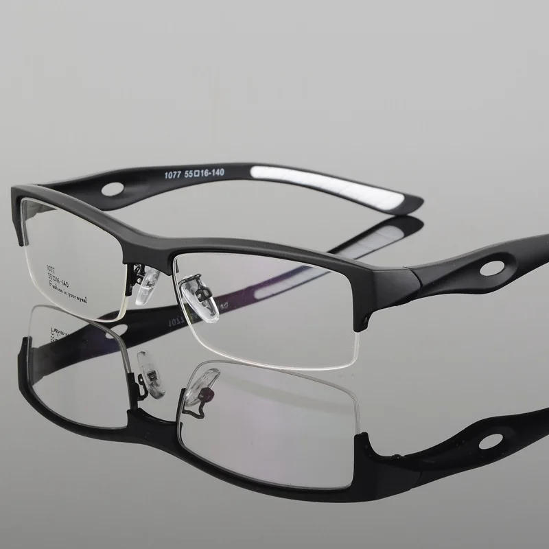 Di modo Degli Uomini di Sport di Occhiali Da Vista Telaio Dell\'ottica Eyewear TR90 Occhiali Da Vista Quadrati Metà-orlo Degli Occhiali di Lusso