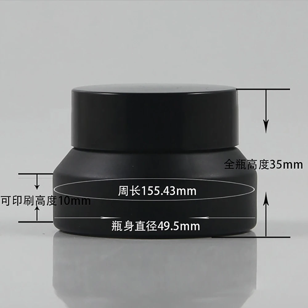 

30pcs empty black frosted glass jar for cream, 15g black glass cosmetic pot,15ml matt black glass cream container