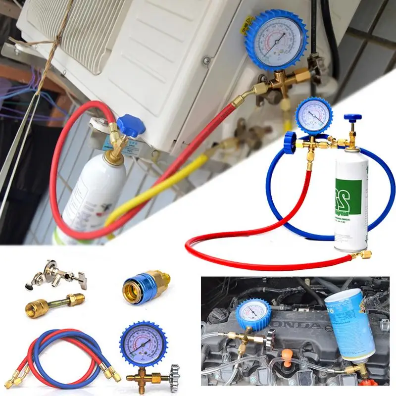 R22 R134A R410 R600 refrigerante per uso domestico aria condizionata fluoruro aggiunta Kit di strumenti Freon misuratore di Gas freddo comune