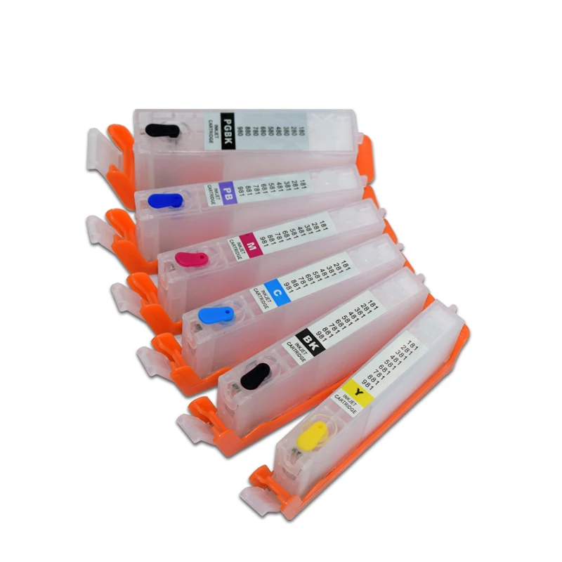 6 color PGI-580 CLI-581 Refillable Ink Cartridge with Chip for Canon PIXMA TS8150 TS8151 TS8152 TS9150 TS9155