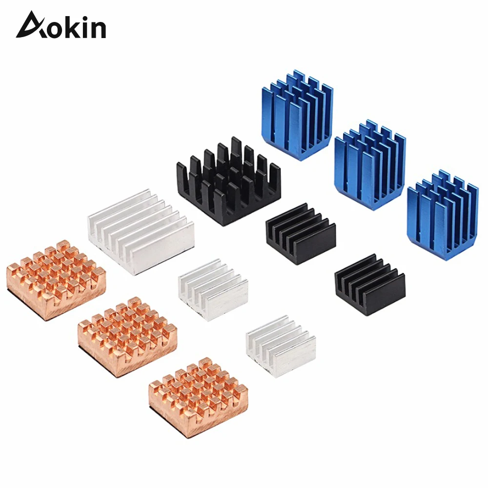 

Aokin 12 pcs Raspberry Pi 3 Heat Sink Copper Aluminum Heatsink Radiator Cooler Kit for Raspberry Pi 3B+ Plus 2