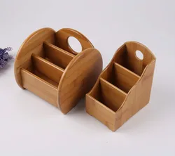 Creative Bamboo Board Remote Control Storage Box Cosmetics Sundries Phone Knife Pen Coffee Table Stand Desktop Board Storage Box