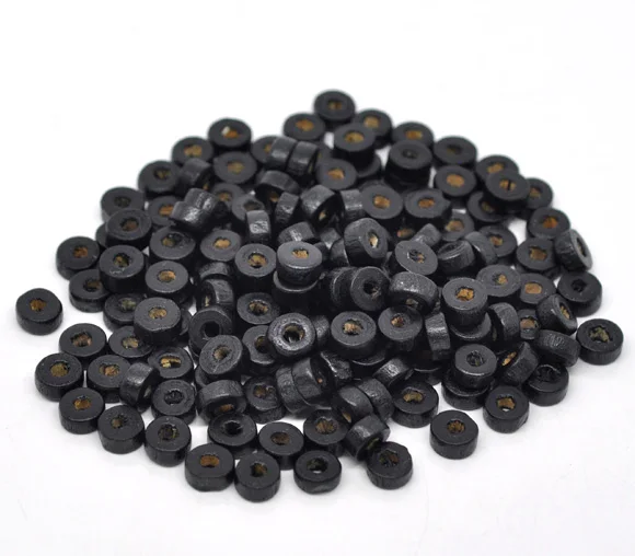 DoreenBeads 1000 أسود Rondelle الخشب خزر عازل 8 مللي متر (B14232) ، yiwu