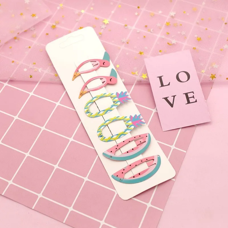 Épingles à cheveux fruits BB imprimées pour filles, accessoires pour cheveux, vêtements de sauna pour enfants, pinces pour bébé, coiffure mignonne,