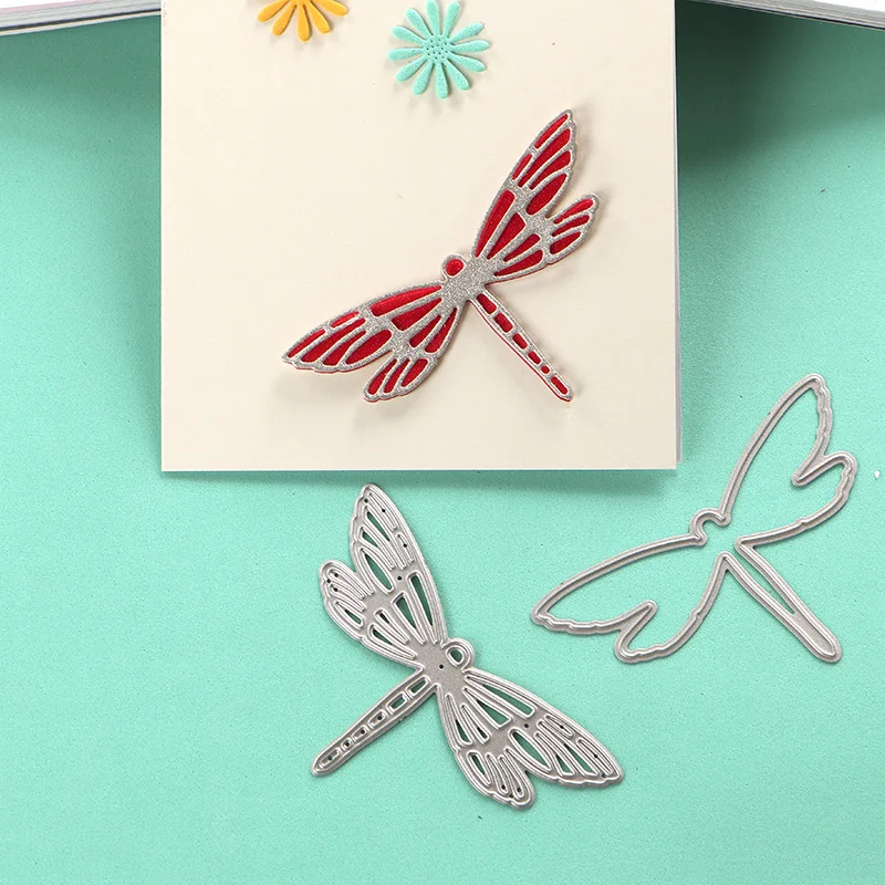 DUOFEN METAL CUTTING DIES 010010SS 2pcs Small dragonflies embossing stencil DIY Scrapbook Paper Album paper crafts