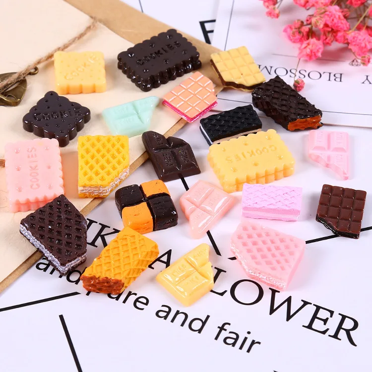 

10 pieces Slime Resin Charms Beads Accessories DIY Phone Case Decoration Shell Jewelry Slime Filler Candy Chocolate Cake Donut
