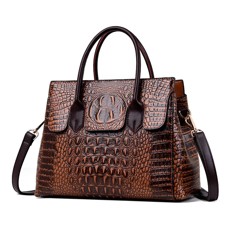 Vintage Fashion Crocodile Genuine Leather Luxury Ladies Handbags Women Bags Designer Woman Shoulder Bag Female Bolsas Feminina