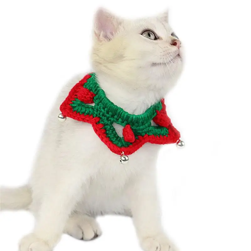 

Christmas Small Cat Cute Collar Red Star Shaped Xmas Pet Suit Collar Teddy Hair Scarf Commanding Pet Accessories