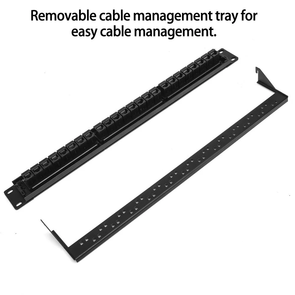 Hot 1U 24 2U 48 Port Pass-through CAT6 Patch Panel RJ45 connector Network Cable Adapter Keystone Jack Modular Distribution Frame