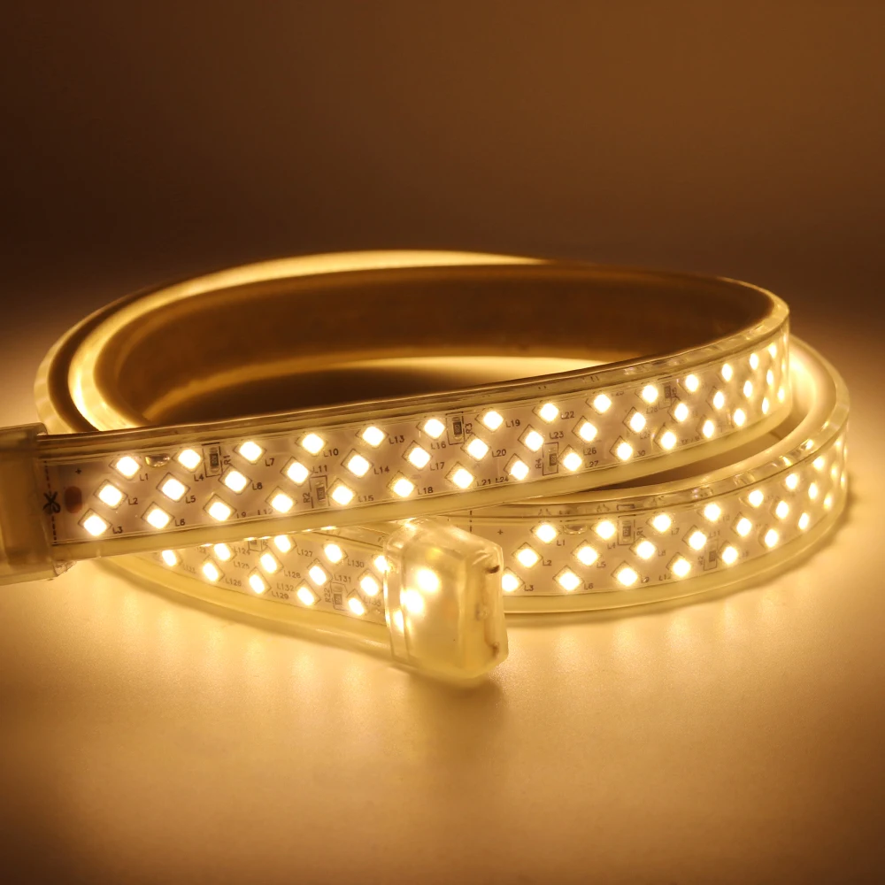 276Led/m Led Strip Light 2835 SMD 220V Three Rows Waterproof Flexible Tape Warm White / Cold White 1m 2m 5m 10m 15m 20m 50m 100m