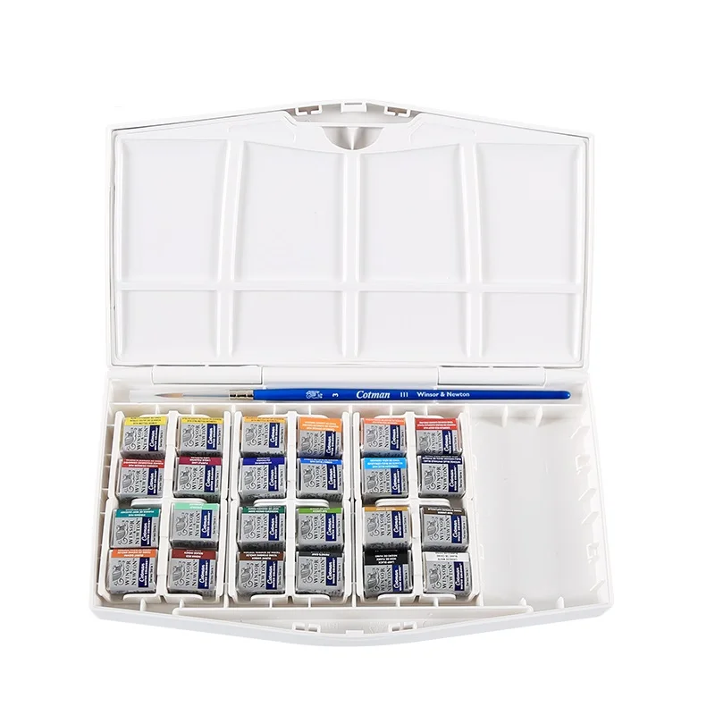 WINSOR&NEWTON Cotman portable solid watercolor paint 12/24/36/45 colors pigment art supplies drawing paint