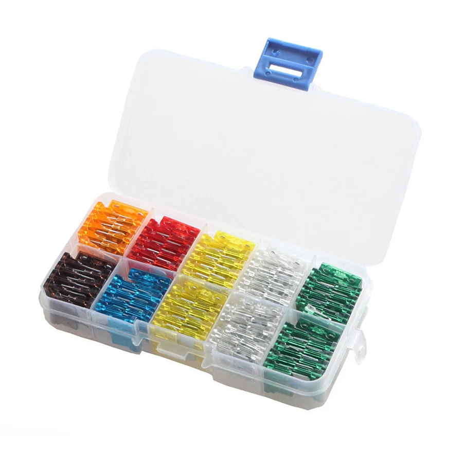 

100 X Standard Profile Blade Fuse Box Mixed Color Assorted 7 Size 5 7.5 10 15 20 25 30 AMP