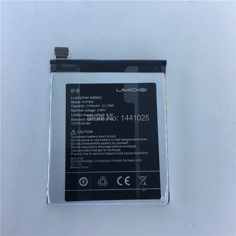 

For UMIDIGI A1 pro battery 3150mAh High quality Long standby time Mobile phone battery for UMIDIGI A1 PRO Mobile Accessories