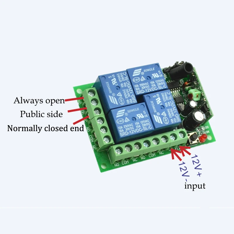 DC 12V 4CH Channel 315Mhz 433Mhz Wireless Remote Control Lighting Switch With 3000M Long DistanceTransmitter