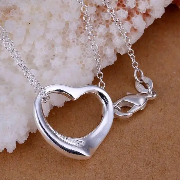 In Heart Love Shape Autajmaa P063_2 Shining Necklaces For Women Charm Silver Color Fashion Elegant Gorgeous Design Jewelry