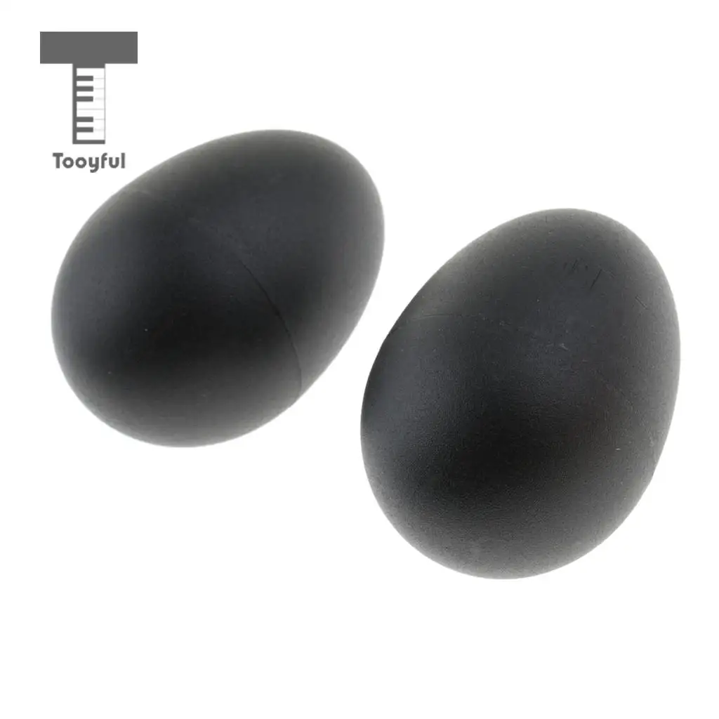 Tooyful Pack of 2 Plastic Sand Egg Shaker Hand Percussion Black Kids Baby Toddler Preschool Musical Rattle Toy