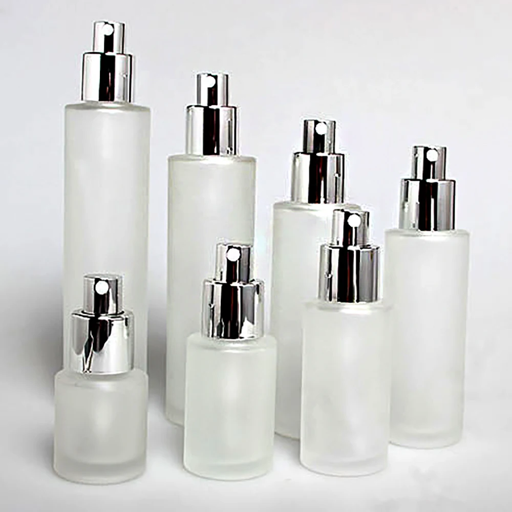 Top 100ml empty frosted cosmetic set lotion/spray pump bottle, 100cc cream and toner skincare container