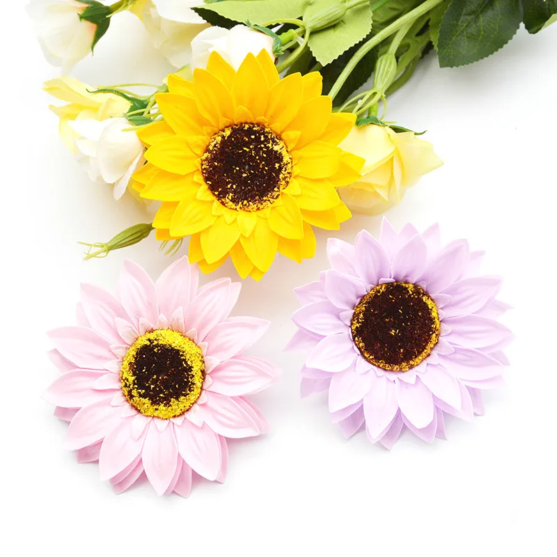 25 PCS Sunflower Soap Flower Head Bouquet Gift Box Decoration Collocation  Flower Shop Supplies