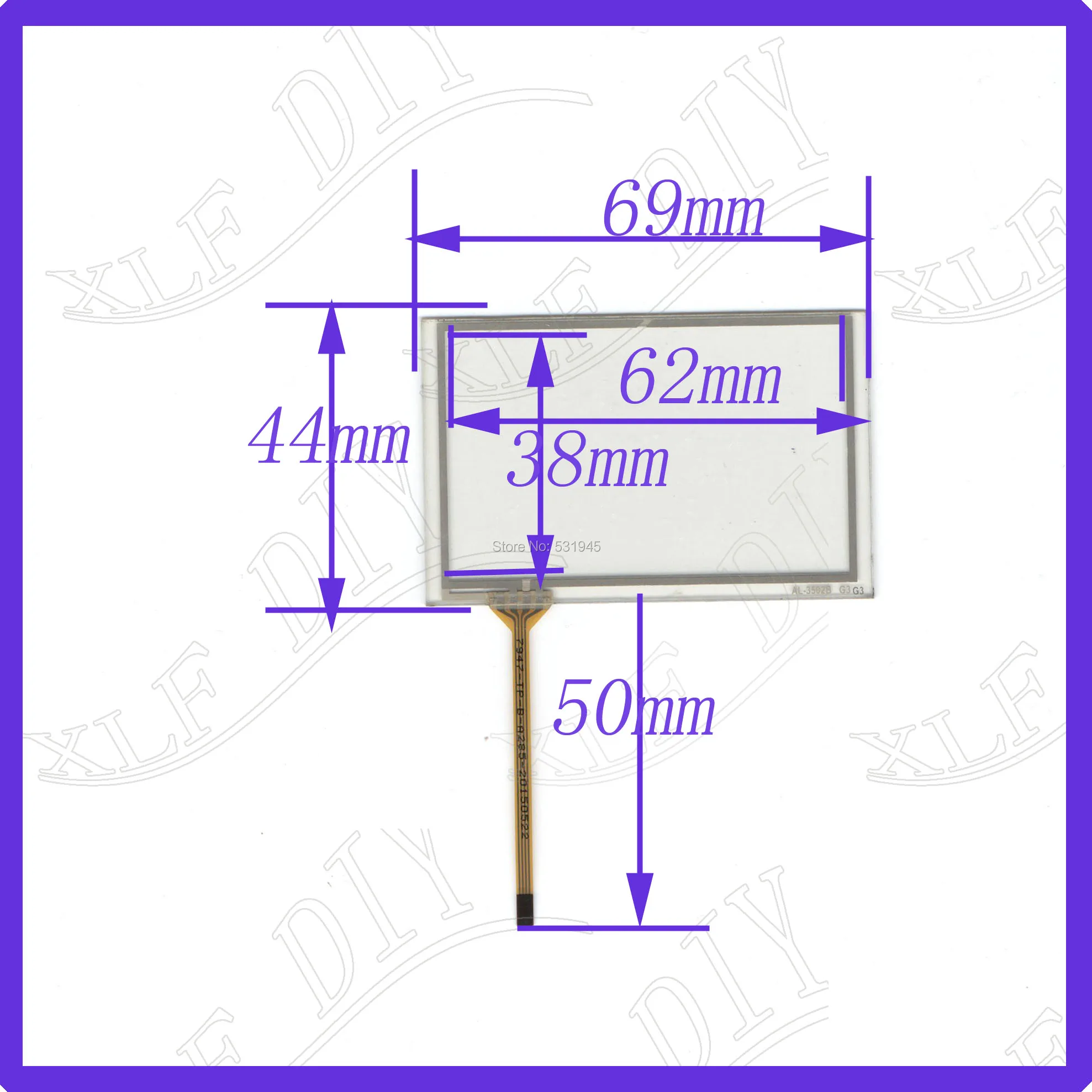 

ZhiYuSun 3.5inch resistance touch panel 69*44mm Navigator screen 69mm*44mm this is compatible Digital general