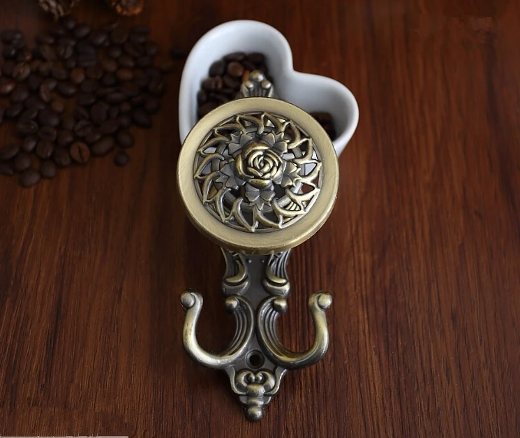 Rose Flower Curtain Tie Back Hook Wall Hooks Gold Silver Antique Bronze Copper Curtain Tieback Coat Towel Hangers Decorative