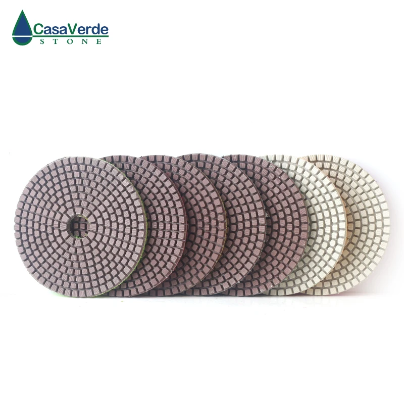 

DC-C1PP02 4 inch 100mm diamond copper bond polishing pads with 3.0mm working thickness for granite,marble and concrete