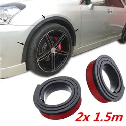 2pcs 1.5 m Universal Rubber Car Wheel Arch Protection Moldings Anti-collision Mudguard Car Wheel Protection Wheel Sticker