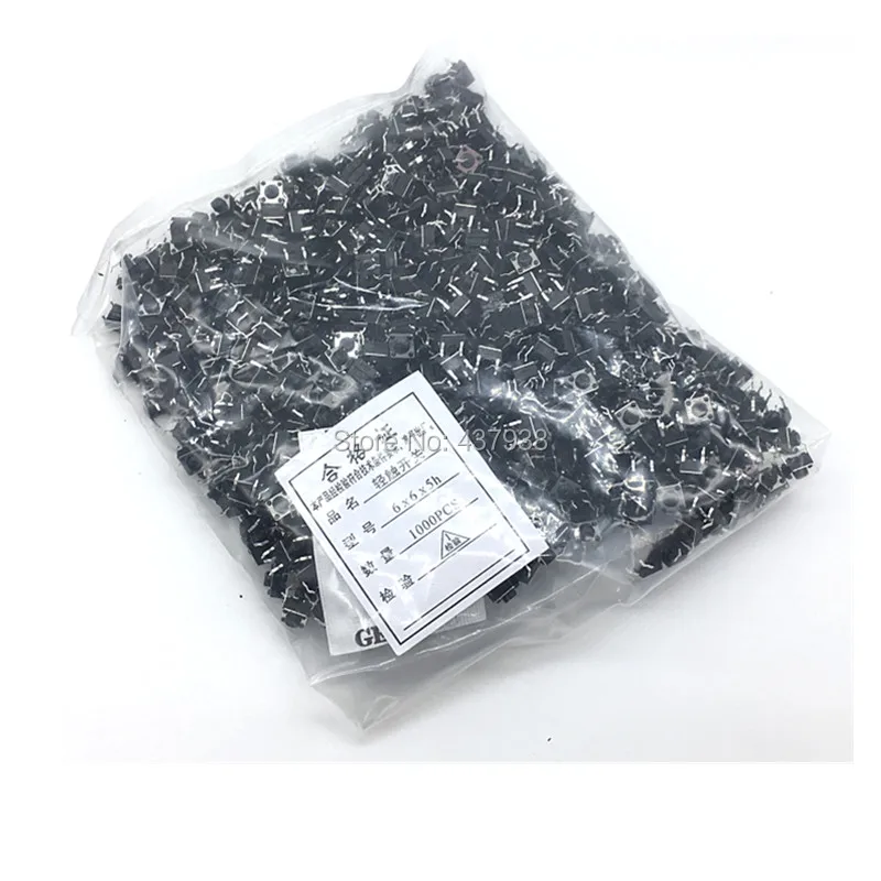 

1000pcs 6*6*5MM Tact Switch Tactile Switch Micro Switch 6x6x5MM Push button Switch 4pin