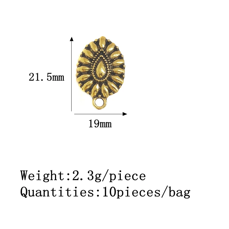 New Fashion 22mm 10pieces/bag Zinc Alloy Gold Water Drop Earring Base Connectors Linkers for DIY Earring Jewelry Accessories