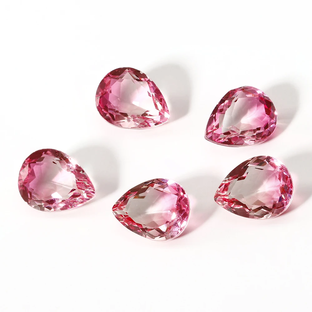 7x9 MM Watermelon Gemstone 2-3 ct Water Drop Cut Loose Stones Top Quality Brand Decoration Gifts Fine Jewelry 5 pcs/set