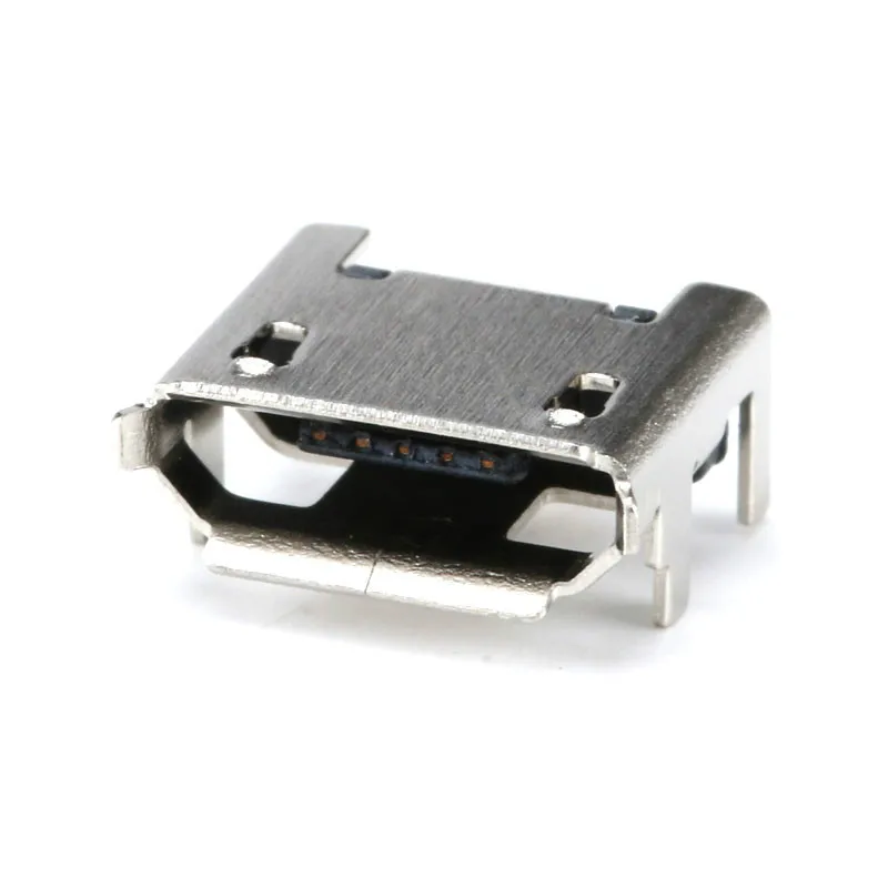 Conector hembra Micro USB tipo B de 5 pines, conector SMD de 4 Patas de 90 grados para mesa, teléfono móvil, accesorios de bricolaje, producto