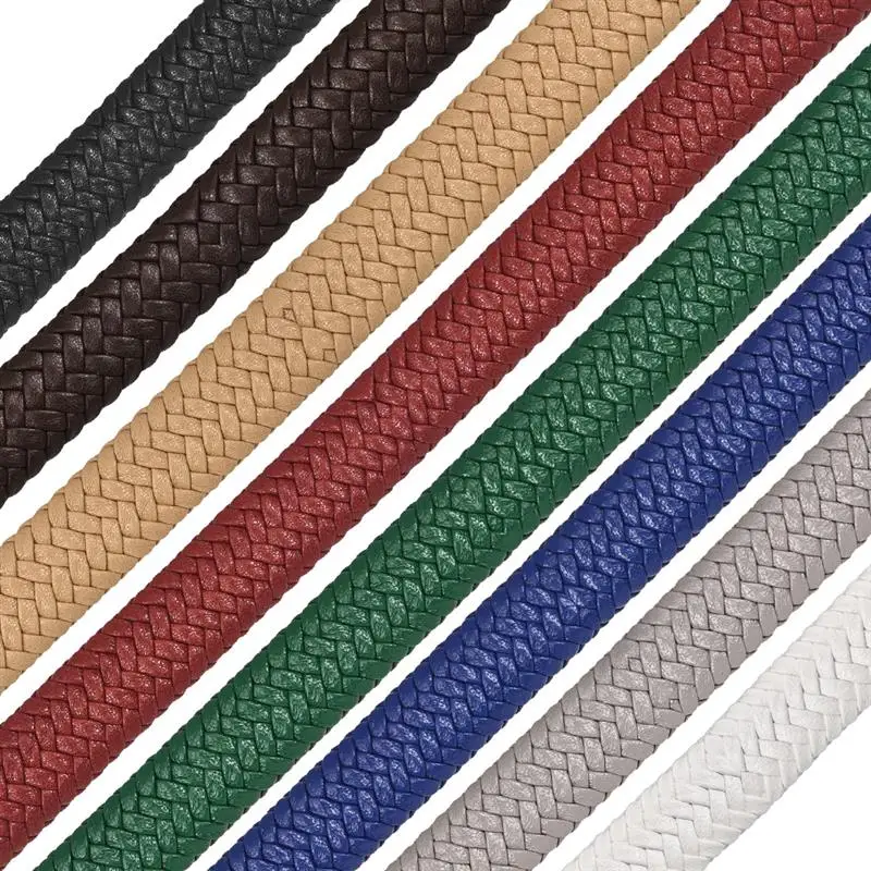 10Meters 12x6mm Braid Leather Cord For DIY Men Bracelet Jewelry Multi Color Making Flat Cord Accessories Findings Handmade Gift