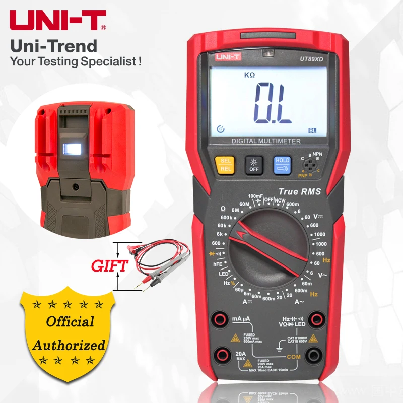 UNI-T UT89X/UT89XD/89XE true RMS Digital multimeter; 20A high current digital multimeter, NCV/capacitor/triode/temperature test