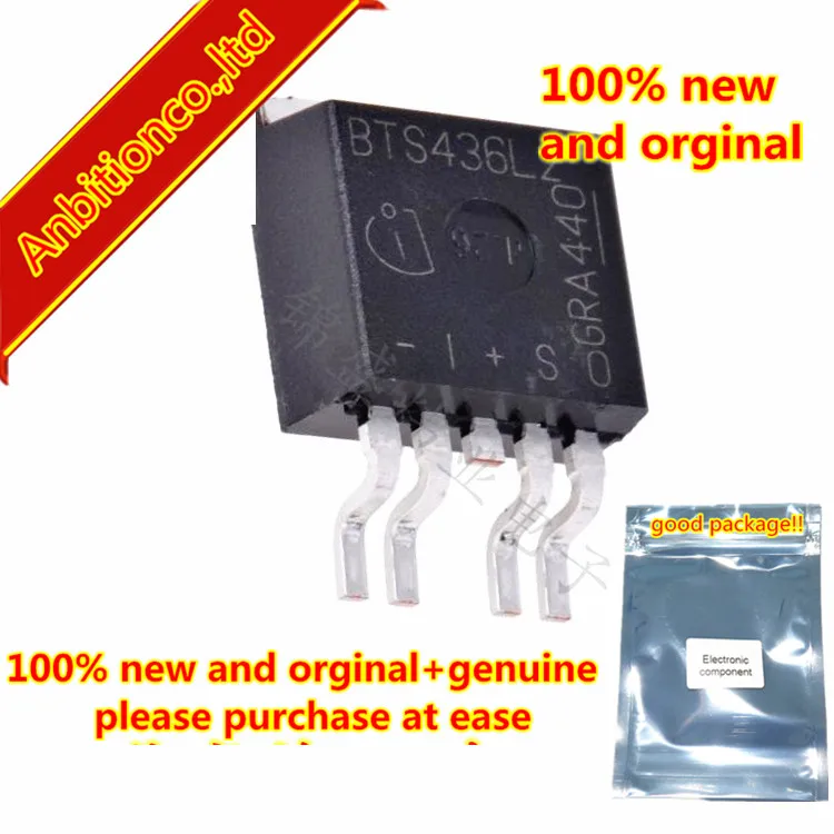 5pcs 100% new and orginal BTS436L2G BTS436L2 TO263-4 Smart High-Side Power Switch One Channel: 38m Status Feedback in stock