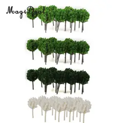 50Pcs 1/300 Scale 4cm Dark Green Model Trees Z Scale Train Street Park Countryside Model Building Scenery Landscape 4Colors