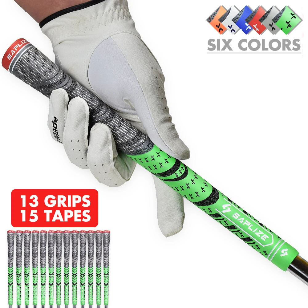 Saplize LL Cord Yarn Technology Golf Club Grips Rubber Tacky Dry 13 Pcs Pack with 15 Free Tapes Midsize