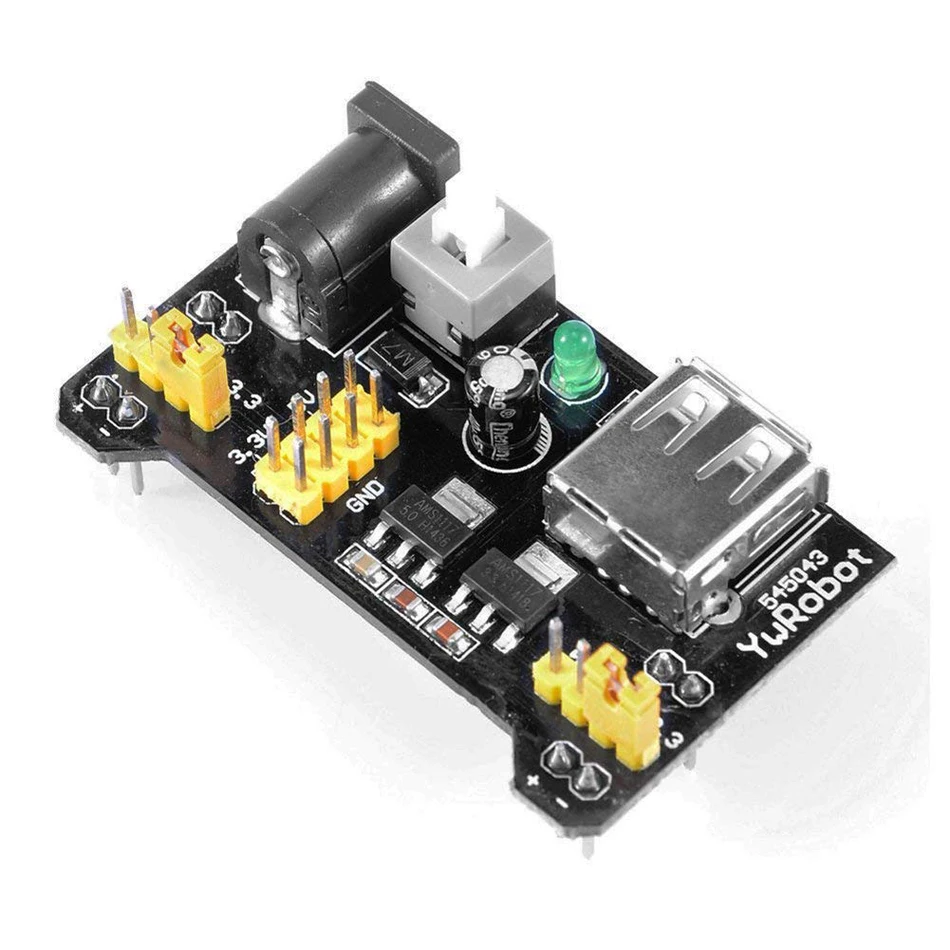 Breadboard Power Supply Module 3.3V 5V for Arduino Board with Breadboard 400 Point